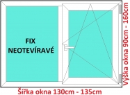 Dvoukřídlá okna FIX+OS SOFT šířka 130 a 135cm